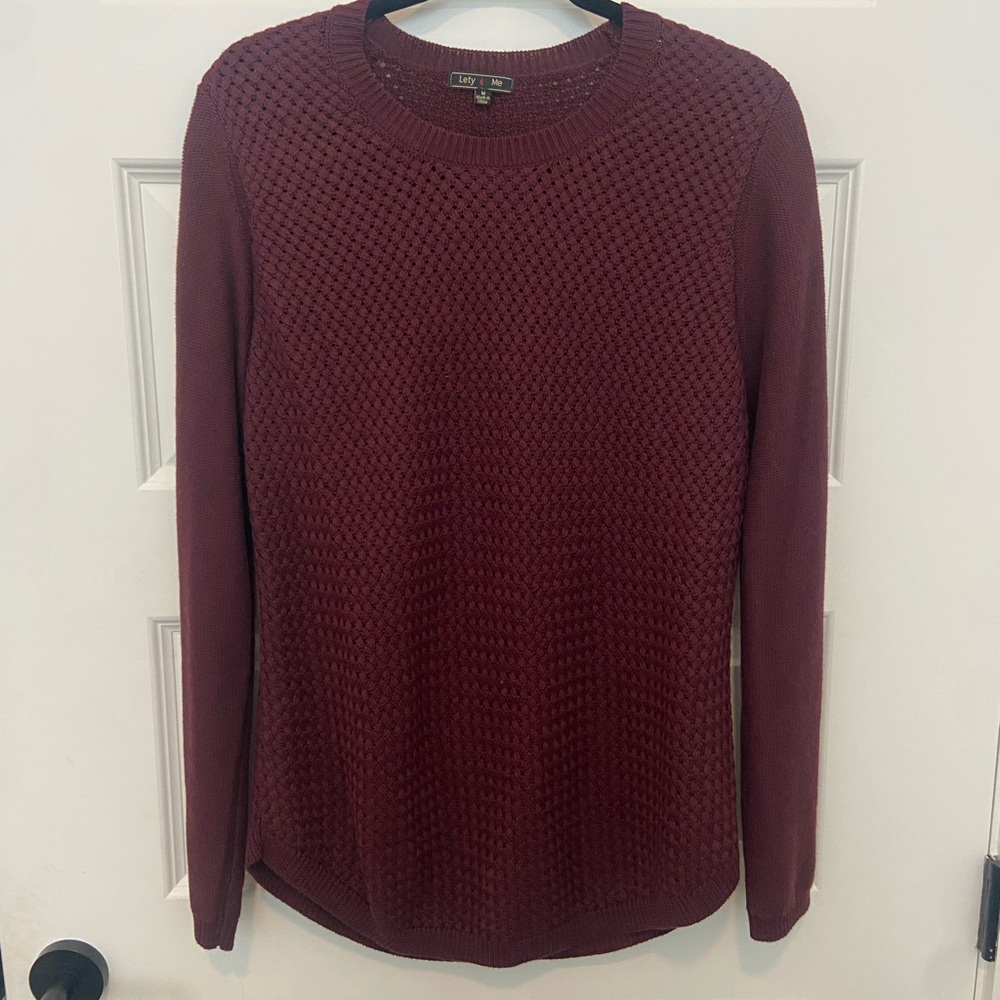 Women's Burgundy Sweater - Crew Neck